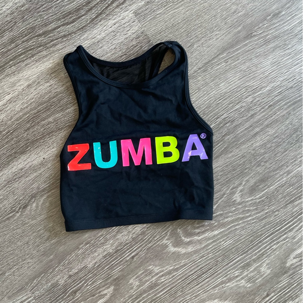 ZUMBA cropped mesh back tank